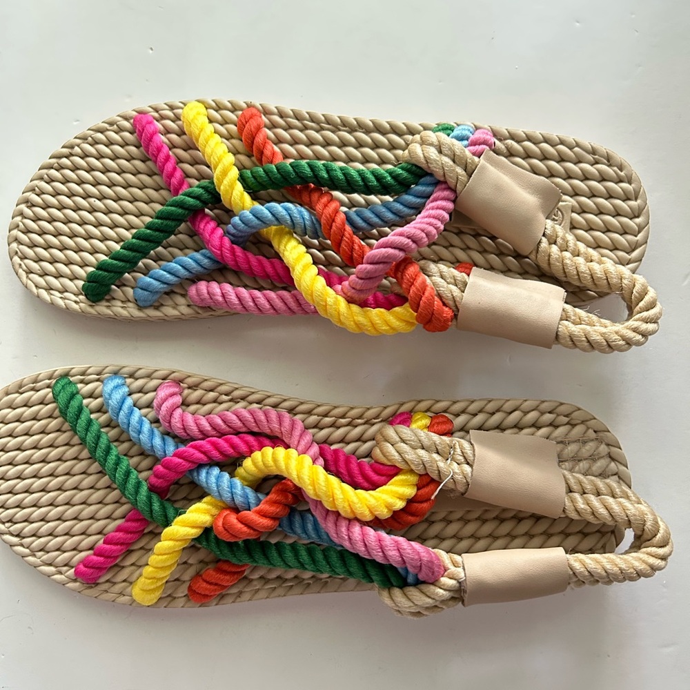 The Rainbow Color Rope Sandals - Picture 3 of 3